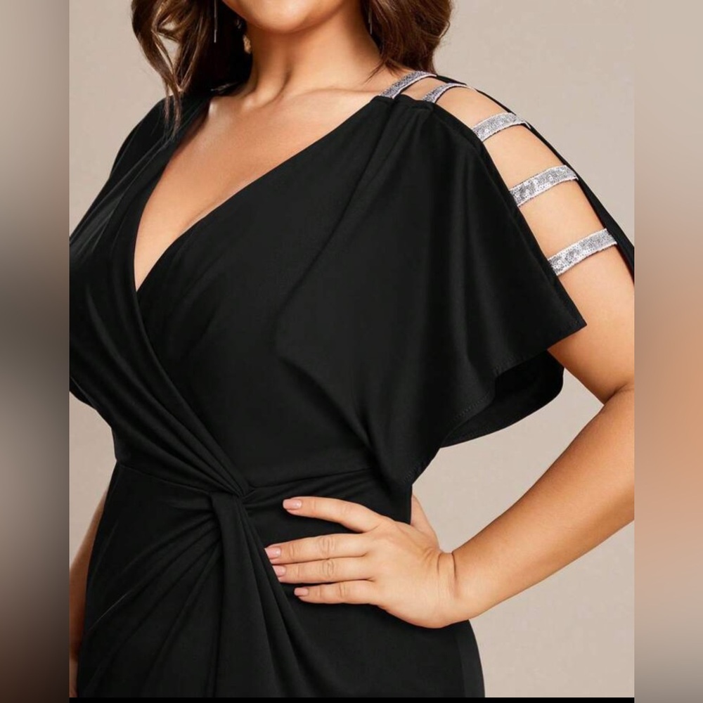 Elegant Black Evening Gown size 1X NWT - Picture 13 of 13